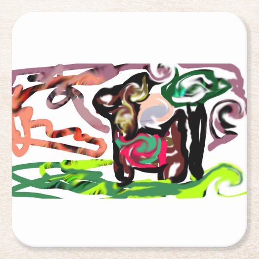 Llama Lazy Rechteckiger Pappuntersetzer (Vorderseite)