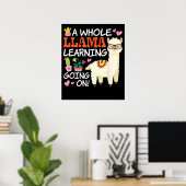 Llama Learning Teachers Schüler Alpaca Liebhaber Poster (Heimbüro)