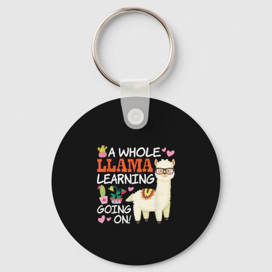Llama Learning Teachers Schüler Alpaca Liebhaber Schlüsselanhänger (Vorderseite)