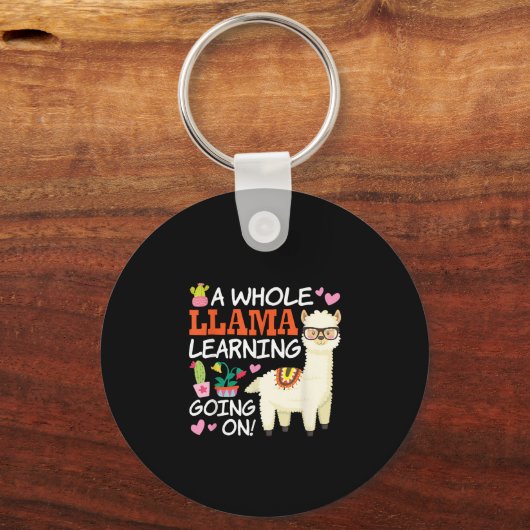 Llama Learning Teachers Schüler Alpaca Liebhaber Schlüsselanhänger (Vorderseite)