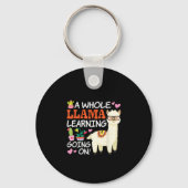 Llama Learning Teachers Schüler Alpaca Liebhaber Schlüsselanhänger (Rückseite)