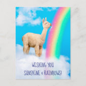 Llama Licking Rainbow Einladungspostkarte (Vorderseite)
