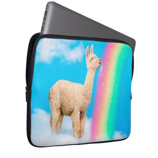 Llama Licking Rainbow Laptopschutzhülle (Vorne Rechts)