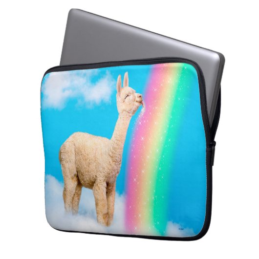 Llama Licking Rainbow Laptopschutzhülle (Vorderseite Links)