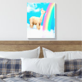 Llama Licking Rainbow Leinwanddruck (Insitu (Schlafzimmer))
