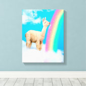 Llama Licking Rainbow Leinwanddruck (Insitu (Holzboden))