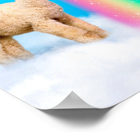 Llama Licking Rainbow Poster (Ecke)
