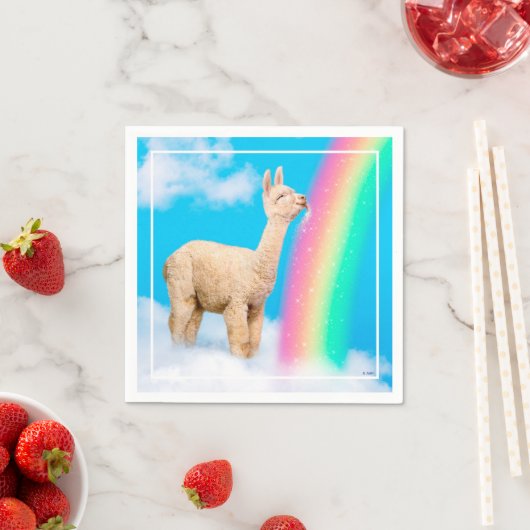 Llama Licking Rainbow Serviette (Beispiel)