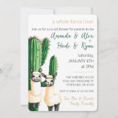 Llama Liebe Cactus Baby Shower Einladung (Vorderseite)