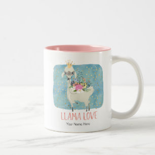 Llama Liebe Crown Watercolor Niedlich Kawaii Adora Zweifarbige Tasse