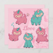 Llama-Liebe Feiertagskarte (Vorne/Hinten)