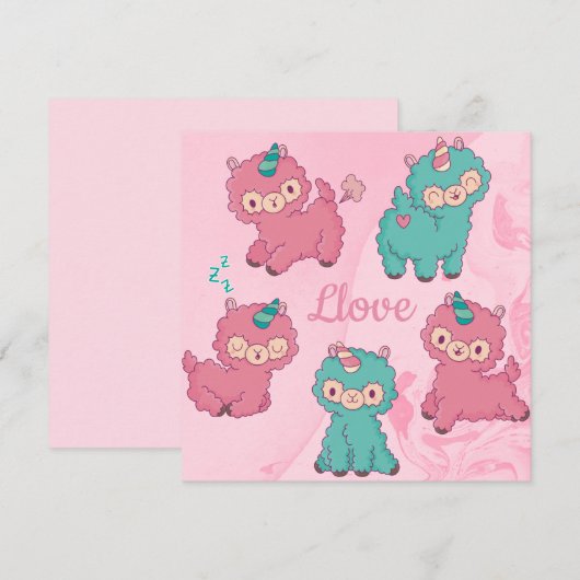 Llama-Liebe Feiertagskarte (Vorne/Hinten)