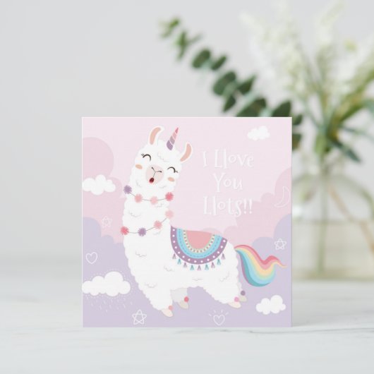 Llama-Liebe Feiertagskarte (Stehend Vorderseite)