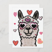 Llama Liebe Herz Valentins Dankeskarte (Vorne/Hinten)