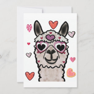 Llama Liebe Herz Valentins Dankeskarte