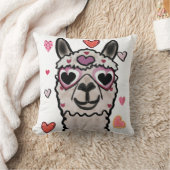 Llama Liebe Herz Valentins Kissen (Decke)