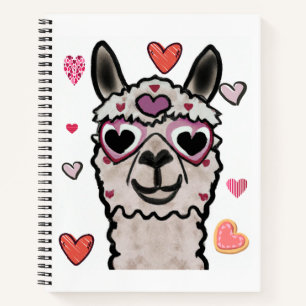 Llama Liebe Herz Valentins Notizblock