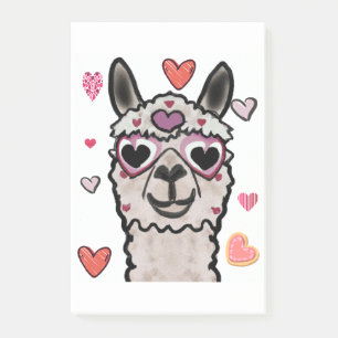Llama Liebe Herz Valentins Post-it Klebezettel
