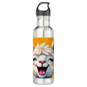 Llama-Liebe in Bloom Edelstahlflasche