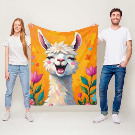 Llama-Liebe in Bloom Fleecedecke (Beispiel)