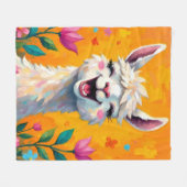 Llama-Liebe in Bloom Fleecedecke (Vorderseite (Horizontal))