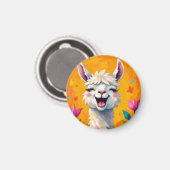 Llama-Liebe in Bloom Magnet (Vorderseite/Rückseite)