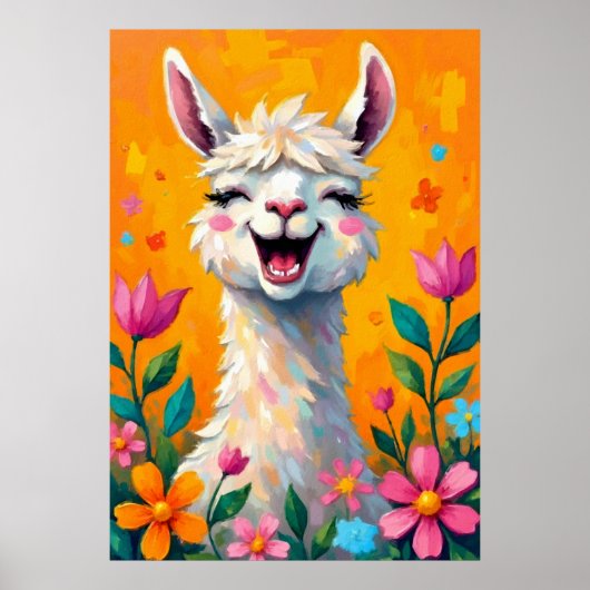 Llama-Liebe in Bloom Poster (Vorne)