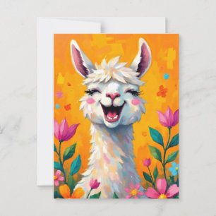 Llama-Liebe in Bloom Postkarte