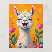 Llama-Liebe in Bloom Postkarte (Vorderseite)