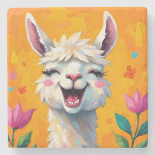 Llama-Liebe in Bloom Steinuntersetzer