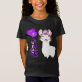Llama Liebe - Lila - Herz T-Shirt (Vorderseite)