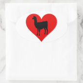 Llama-Liebe Ovaler Aufkleber (Tasche)