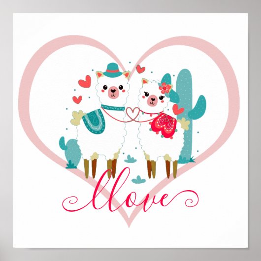 Llama Liebe Poster (Vorne)