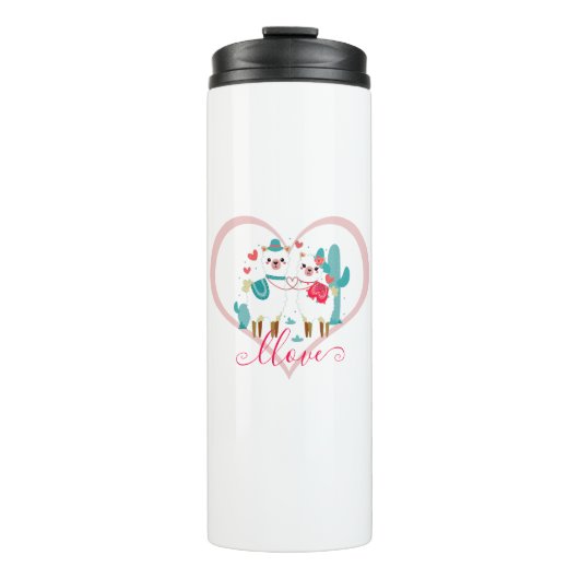 Llama Liebe Thermosbecher (Vorderseite)