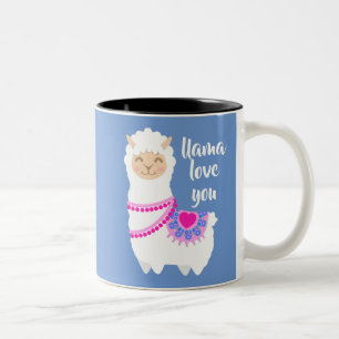 Llama Liebe you Valentine puff Zweifarbige Tasse