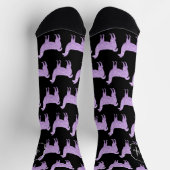 Llama Light Lila Glitzern Monogram Socken (Oben)