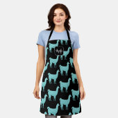 Llama Light Turquoise Glitzern Monogram Schürze (Getragen)