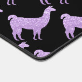 Llama Lila Lavendel Glitzern Monogramm Schreibtischunterlage (Ecke)