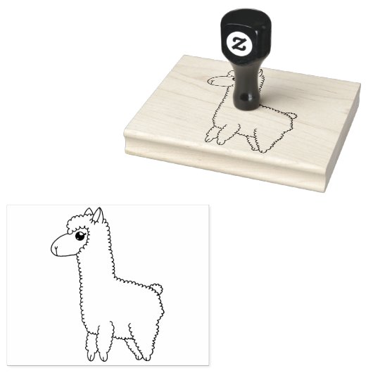 Llama Line Zeichnend Gummi-Briefmarke Gummistempel (Stempel)