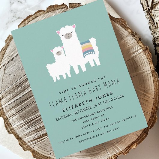 Llama Llama Baby Mama Baby Shower Einladung
