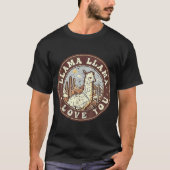 Llama Llama I Liebe You Retro Style Touch Alpaca T-Shirt (Vorderseite)