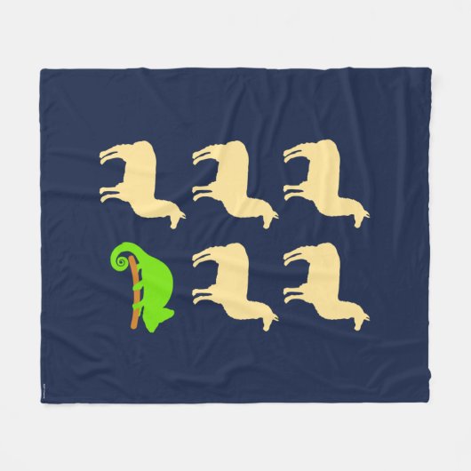 Llama Llama Llama Llama Llama Chameleon Fleecedecke (Vorderseite (Horizontal))