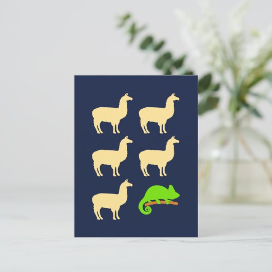Llama Llama Llama Llama Llama Chameleon Postkarte (Stehend Vorderseite)