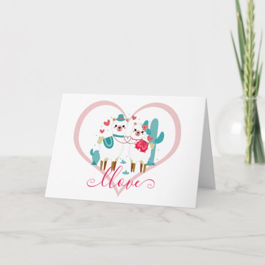 Llama Llove Feiertagskarte (Vorderseite)