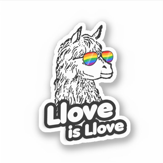 Llama: Llove is Llove Aufkleber (Vorderseite)