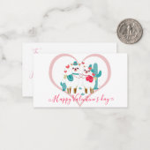 Llama Llove Kids Valentine Mitteilungskarte (Vorderseite/Rückseite Beispiel)