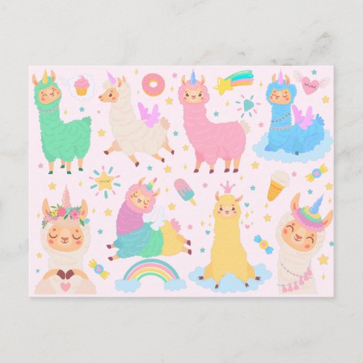 Llama Llove Postcard Postkarte (Vorderseite)