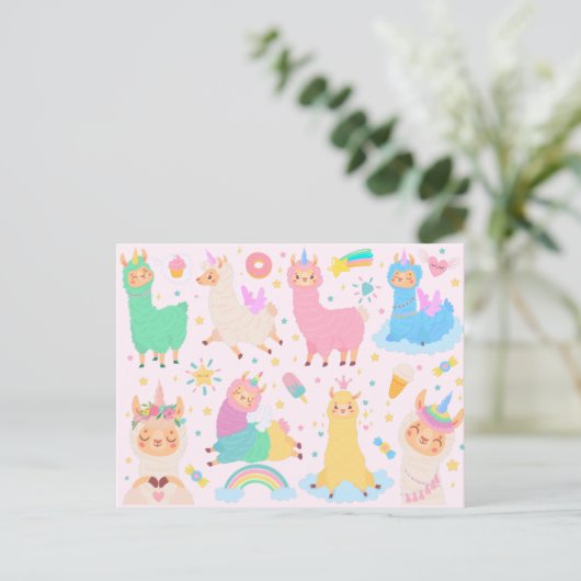 Llama Llove Postkarte (Stehend Vorderseite)