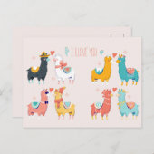 Llama Llove Postkarte (Vorne/Hinten)