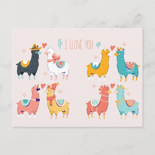 Llama Llove Postkarte (Vorderseite)